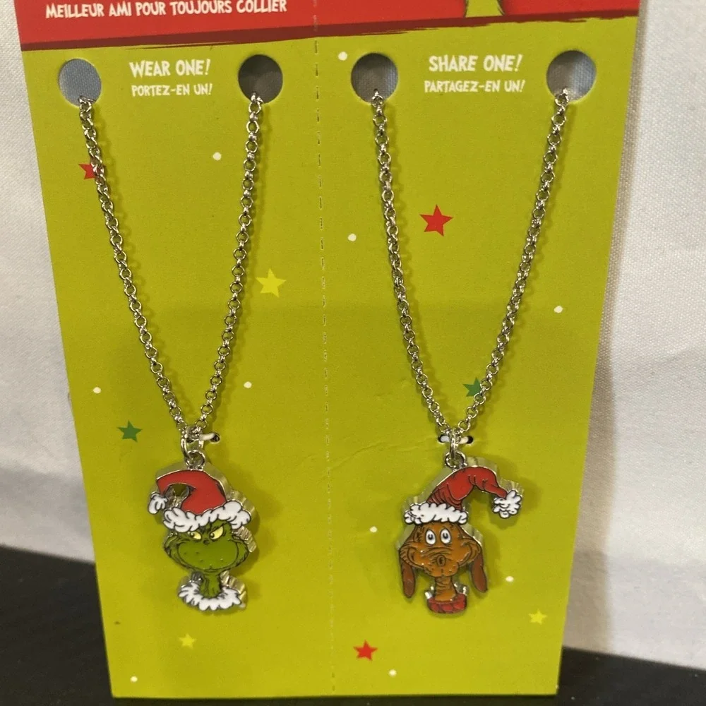 Dr. Seuss How The Grinch Stole Christmas Grinch and Max Best Friend Necklace Set